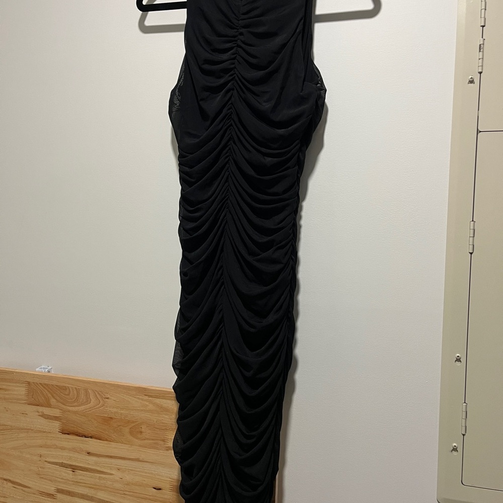 White House Black Market Black Ruched Maxi Dress